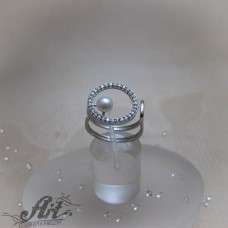 Сребърен дамски пръстен с циркони  R-1135